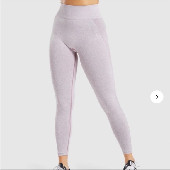Gymshark Flex High Waisted Leggings - Mallow Purple Marl / Pebble Grey Size S - Picture 5 of 8